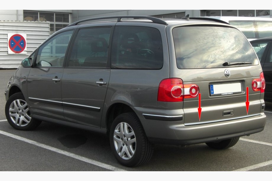 Volkswagen Sharan 1995-2010 Moldura maletero acero inoxidable Image