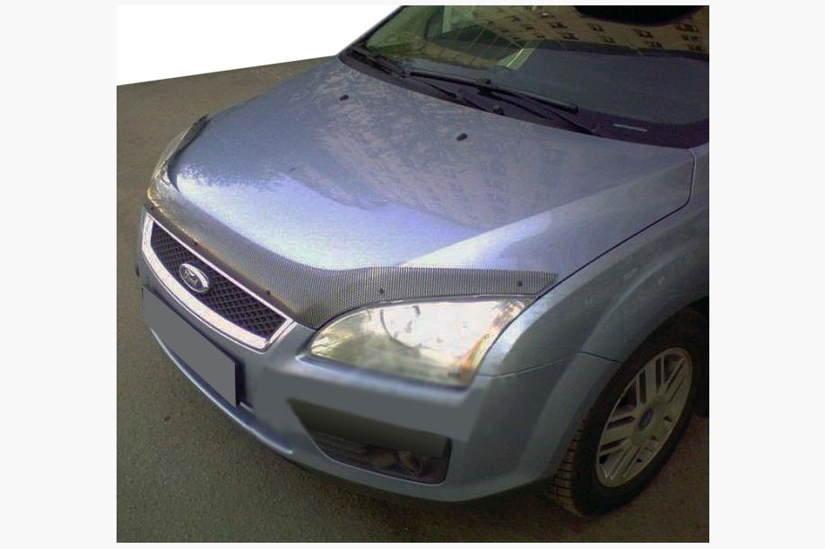 Ford Focus II 2005-2008 Deflector de capó efecto carbono (SIM) Image