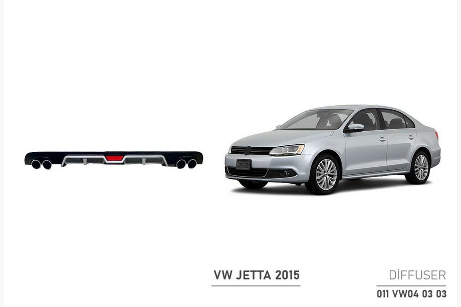 Volkswagen Jetta 2011-2018 Extensión de Difusor Trasero (2014+, ABS, Negro) Image
