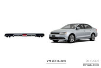 Volkswagen Jetta 2011-2018 Extensión de Difusor Trasero (2014+, ABS, Negro) foto 1