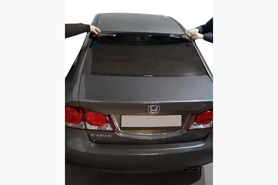 Honda Civic Sedan VIII 2006-2011 Alerón de luneta trasera (negro, ABS) Image
