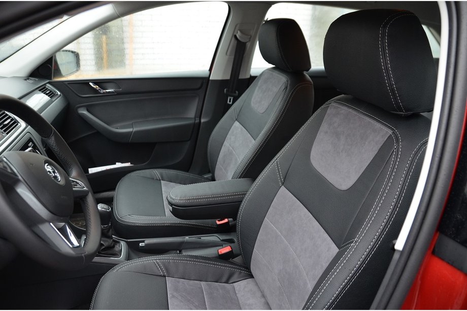 Skoda Rapid 2012-2019 Fundas de Asientos SoyuzAuto Estilo Cuero Image