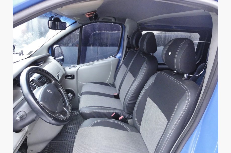 Renault Trafic 2001–2015 Fundas para coche (polipiel y tela, Premium) Asientos Delanteros 1+1 Foto 3