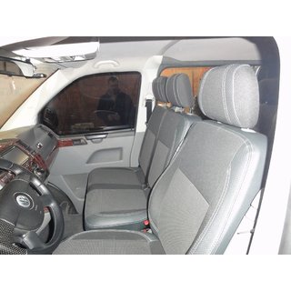 Fundas de Asientos de Coche (Cuero Ecológico y Tela, Premium) Volkswagen T5 Caravelle 2004-2010 foto 2