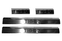 Chery Tiggo 1 2005-2016 Protector de umbral Carmos (4 uds, acero inoxidable) foto 1