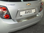 Chevrolet Aveo T300 2011-2020 Protector de parachoques trasero con borde Nataniko (acero inoxidable) foto 1