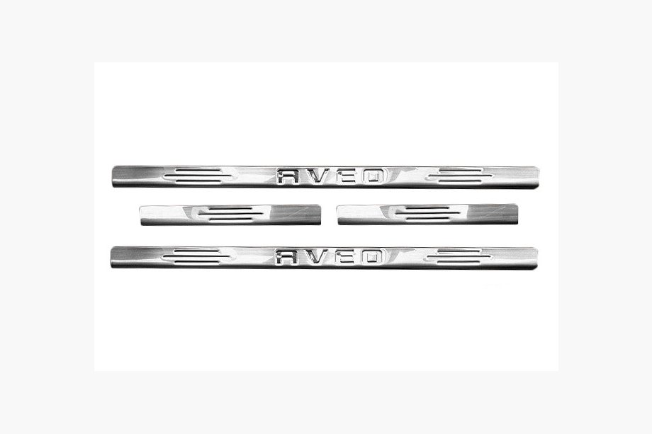 Chevrolet Aveo T200 2002-2008 Protecciones de umbral Carmos (4 uds., acero inoxidable) Image
