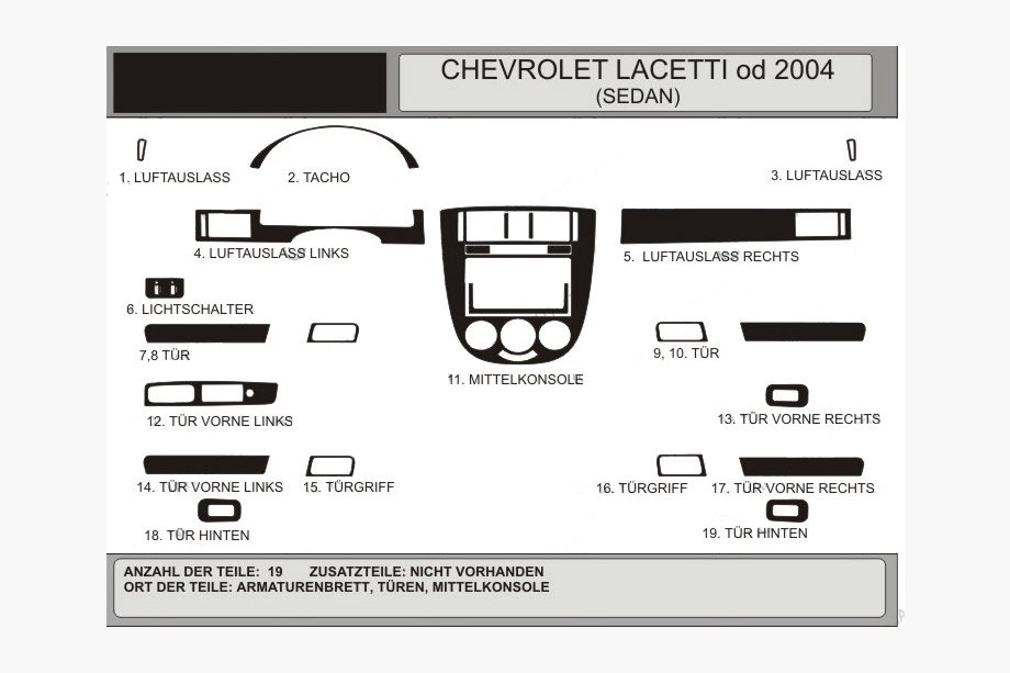 Chevrolet Lacetti 2003-2024 Cubierta de salpicadero Sedan (Hartman) Image