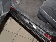 Lada Priora 2007-2018 Protectores de umbral Natanika Premium (4 uds, acero inoxidable) foto 1