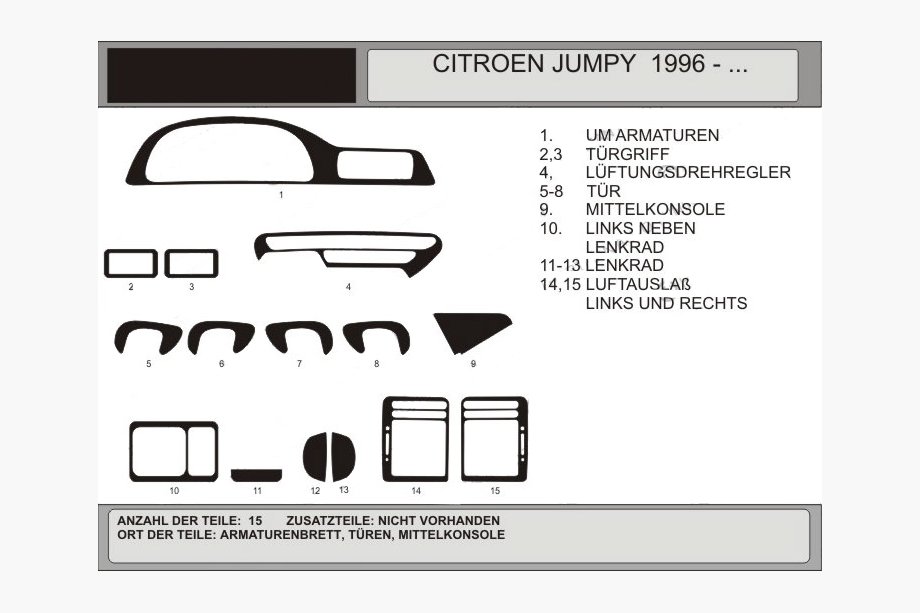 Citroen Jumpy 1996-2007 Cubiertas de tablero (Hartman) Image