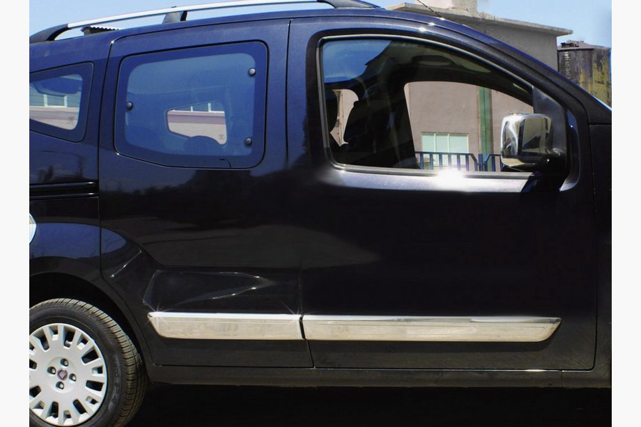 Peugeot Bipper 2008-2017 Molduras de Puerta Acero Inoxidable (4 uds) Carmos - Acero Inoxidable Turco Image