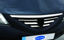 Dacia Logan MCV 2004-2014 Cubiertas de parrilla delantera de acero inoxidable foto 1