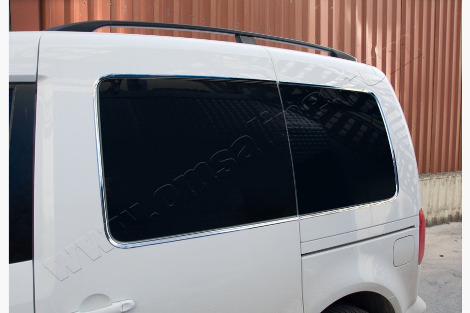 Volkswagen Caddy 2004-2010 Molduras cromadas para ventanas traseras (12 piezas, acero inoxidable) Image