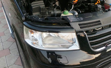 Volkswagen T5 Multivan 2003–2010 Pestañas para faros (2 uds., plástico, negras) foto 3