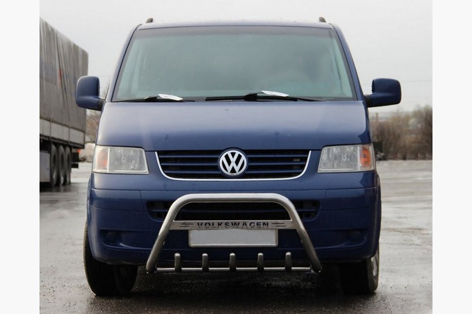 Volkswagen T5 Multivan 2003–2010 Defensa Delantera WT003 (Acero Inoxidable) Image