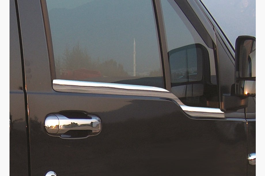 Ford Connect 2010-2013 Molduras exteriores de ventanas (2 uds., acero inoxidable) Carmos - Acero Inoxidable Turco Image