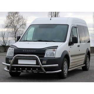 Defensa delantera con doble barra WT003-Plus-2 (acero inoxidable) Ford Connect 2010-2013 foto 1