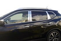 Nissan X-trail T32/Rogue 2014-2021 Cubiertas de pilares cromadas (acero inoxidable) foto 1