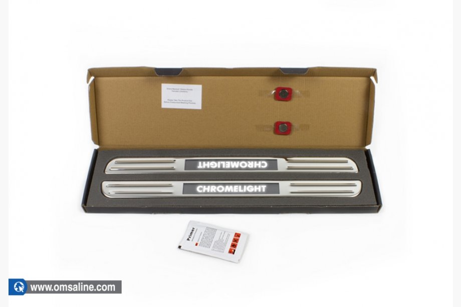 Ford Courier 2014-2023 Placas de umbral iluminadas (2 uds, acero inoxidable) Foto 2