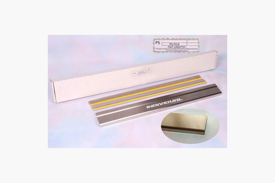 Fiat Linea 2006-2018 Protecciones de umbral de puerta en acero inoxidable Natanika Standard (2 uds) Image