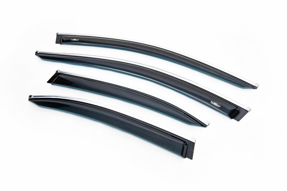 Mercedes C-class W205 2014-2021 Deflectores de Ventana con Moldura Cromada SD (4 uds, HIC) Foto 1