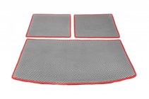 Audi Q7 2005-2015 Alfombrilla de maletero 3 piezas (EVA, gris) (7 plazas) foto 3