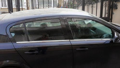 Opel Astra H 2004-2013 Molduras de Ventanas Acero Inoxidable Sedán, OmsaLine - Acero Inoxidable Italiano foto 4