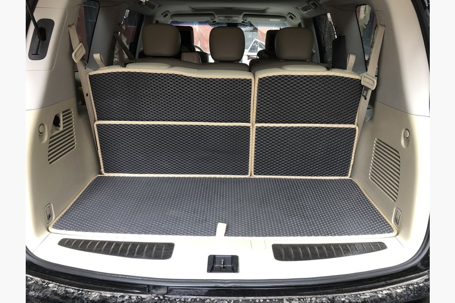 Nissan Armada 2016-2024 Alfombrilla de maletero 5 piezas (EVA, negro) Image