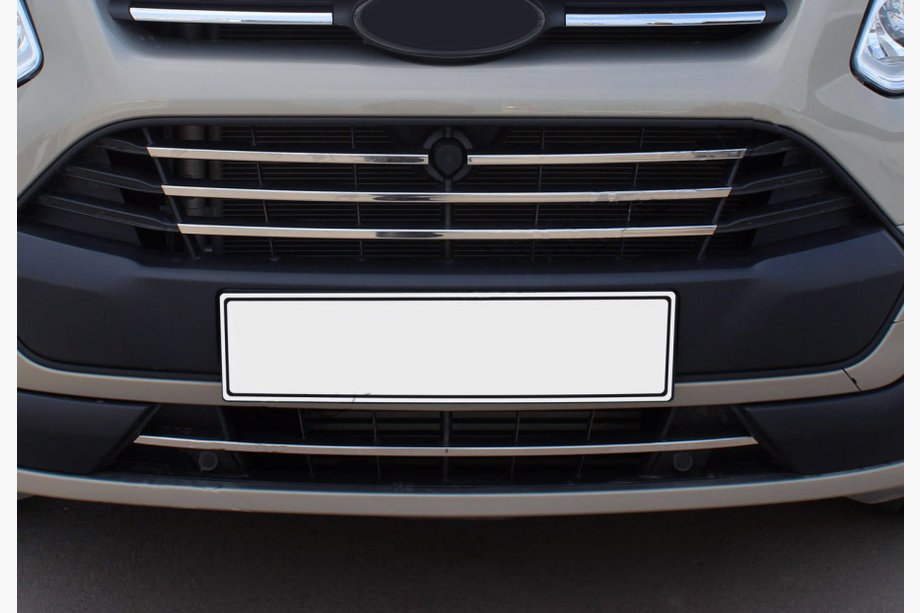 Ford Custom 2013-2022 Cubiertas de parrilla 2013-2018 (5 uds, acero inoxidable) OmsaLine - Acero Inoxidable Italiano Image