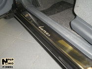 Daewoo Lanos 1998-2017 Cubiertas de estriberas Nataniko (4 uds, acero inoxidable) Premium - Cinta 3M, 0.8 mm foto 1