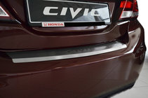 Honda Civic Sedan IX 2011-2016 Protector de parachoques trasero con borde Nataniko (2014-2017, acero inoxidable) foto 1