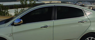 Hyundai Accent 2011-2017 Juego completo molduras cromadas para ventanas (14 pzs, acero inoxidable) foto 1