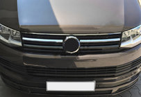 Volkswagen T6 2015-2024 Cubiertas de parrilla superior 2015-2019 (2 uds, acero inoxidable) foto 1