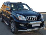 Toyota Land Cruiser Prado 120 2002-2009 Defensa Delantera ST014 (Acero Inoxidable) 60/42 mm foto 1