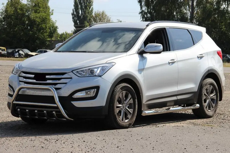 Hyundai Santa Fe 3 2012-2018 Defensa Delantera WT003 (Acero Inoxidable) Image