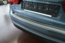 Kia Rio 2012-2017 Protector de parachoques trasero con borde NataNika (acero inoxidable) foto 1
