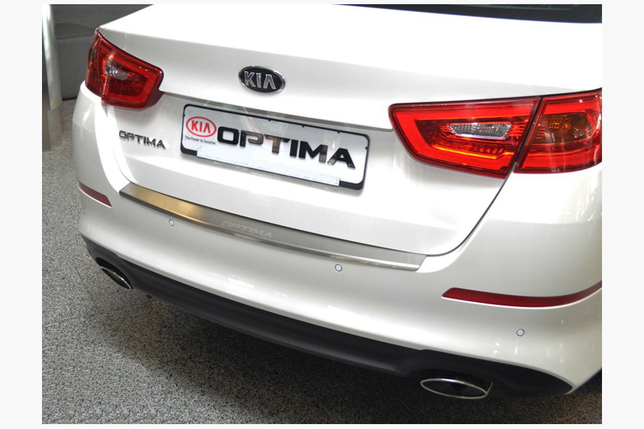 Kia Optima 2010-2016 Protector de parachoques trasero con borde Nataniko (2014-2016, acero inoxidable) Image