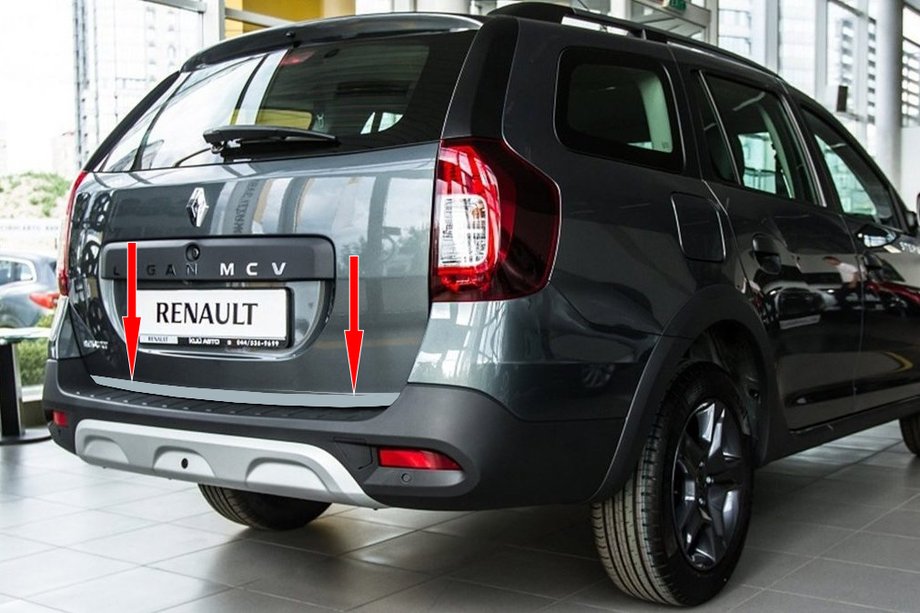 Renault Logan MCV 2013-2022 Moldura maletero acero inoxidable Carmos - Acero Inoxidable Turco Image