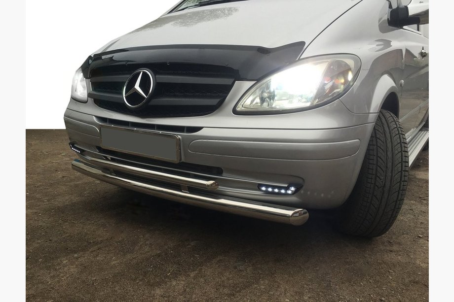 Mercedes Viano 2004-2014 Defensa Delantera ST014 (Acero Inoxidable) 60/60mm Foto 5