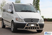 Mercedes Viano 2004-2014 Defensa Delantera WT004-Plus con Barras (Acero Inoxidable) foto 2