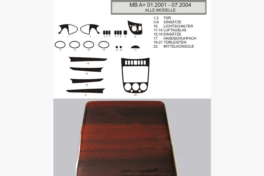 Mercedes A-class W168 1997-2004 ¡Oferta! Molduras de salpicadero (1997-2001) Image