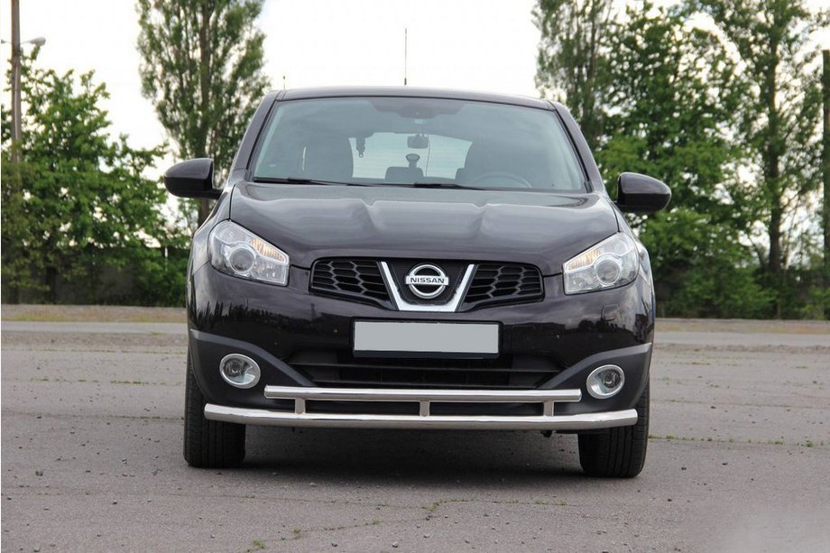Nissan Qashqai 2010-2014 Defensa frontal doble ST016 (acero inoxidable) 60/42 mm Foto 1