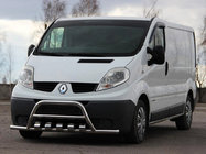 Renault Trafic 2001–2015 Defensa delantera con tubos laterales WT003-15 (acero inoxidable) foto 1
