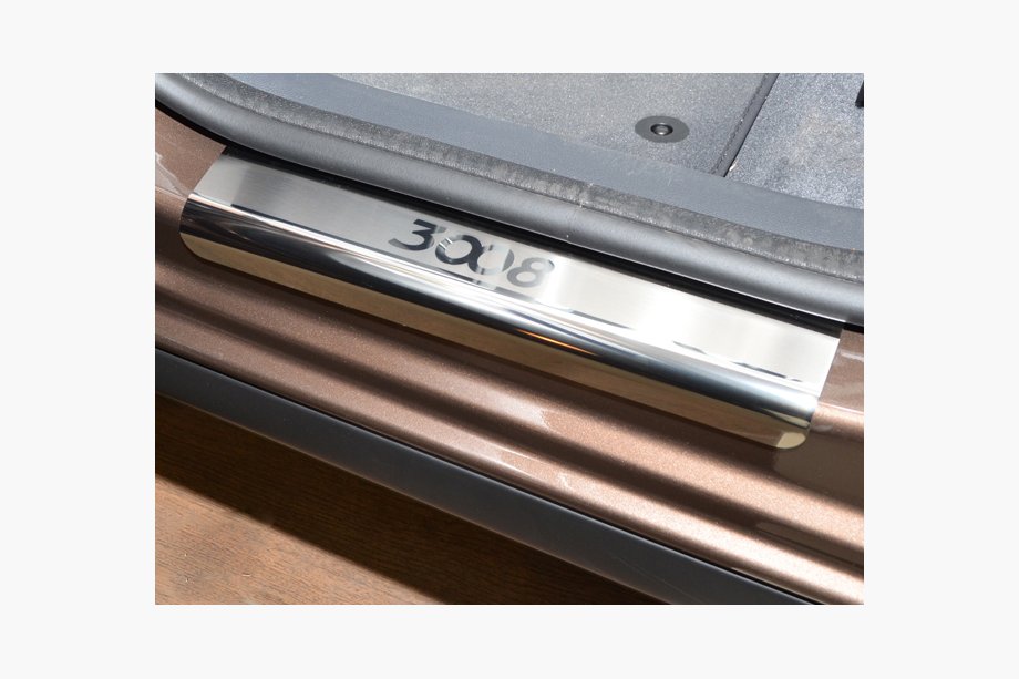 Peugeot 3008 2008-2016 Cubiertas de estriberas Nataniko (4 uds, acero inoxidable) Premium - Cinta 3M, 0.8 mm Image