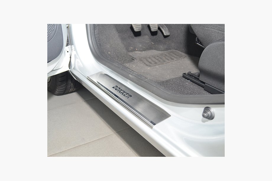 Renault Dokker 2013-2022 Cubiertas de Umbral Nataniko (4 uds., Acero Inoxidable) Premium - Cinta 3M, 0.8 mm Foto 1