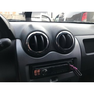 Embellecedores de rejillas de ventilación interior (4 uds, acero inoxidable) Dacia Duster 2008-2018 foto 1