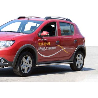 Barras Laterales BB001 (2 uds, acero inoxidable) Renault Sandero 2013-2022 foto 1