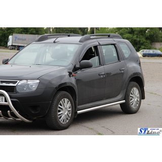 Barras laterales sin insertos (2 uds., acero inoxidable) Renault Duster 2008–2017 foto 2