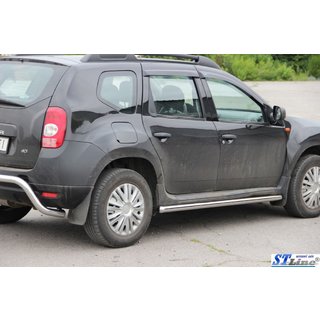 Barras laterales sin insertos (2 uds., acero inoxidable) Renault Duster 2008–2017 foto 4