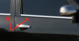 Renault Sandero 2007-2013 Molduras exteriores de ventanas acero inoxidable (4 uds) OmsaLine - Acero Inoxidable Italiano foto 4